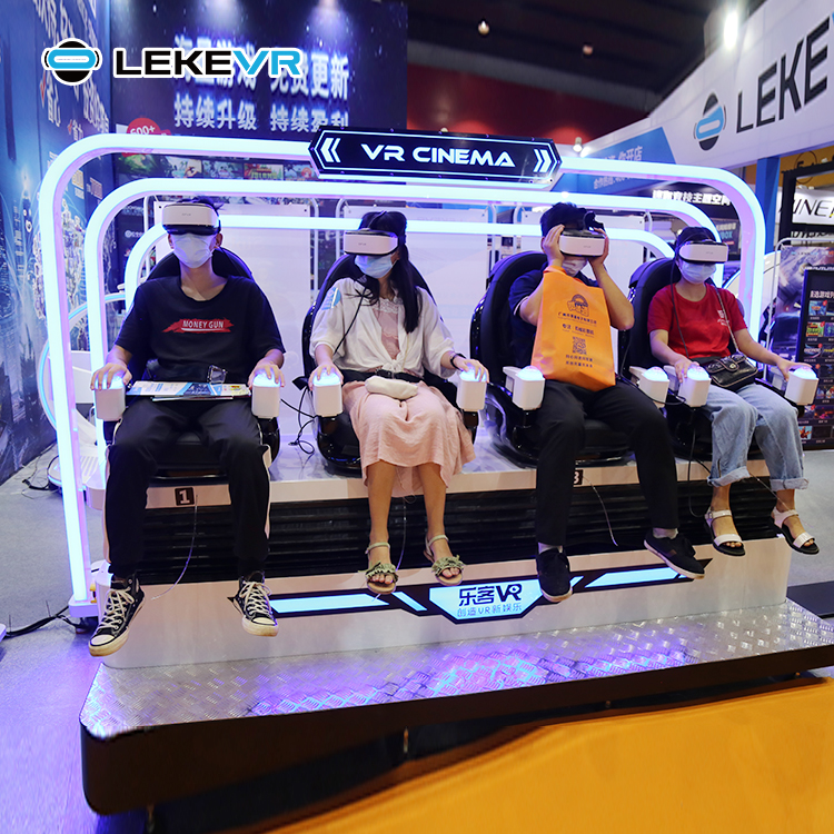 LEKE VR 9D Motion Cinema Chiar Realidad virtual Montaña rusa Egg Chiar 4 Seat Silla de cine